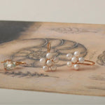 Carré Gold Plated Earrings With Pearl (Pair)