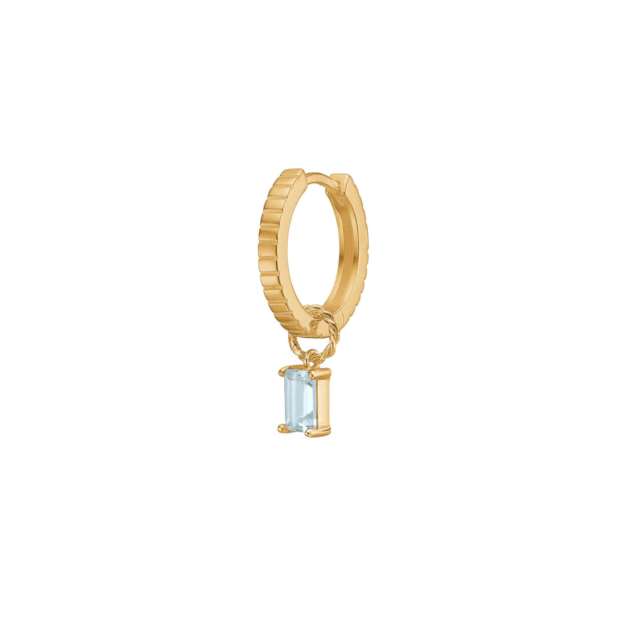 Carré Gold Plated Charm With Blue Topaz