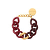 Vanessa Baroni Flat Chain 2 Colour Bracelet - Gold Bordeaux/Bordeaux Mable