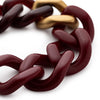 Vanessa Baroni Flat Chain 2 Colour Bracelet - Gold Bordeaux/Bordeaux Mable
