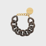 Vanessa Baroni Flat Chain Bracelet - Dark Brown Marble