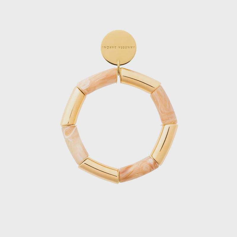 Vanessa Baroni Flex Bracelet Gold - Creme Brulee Marble