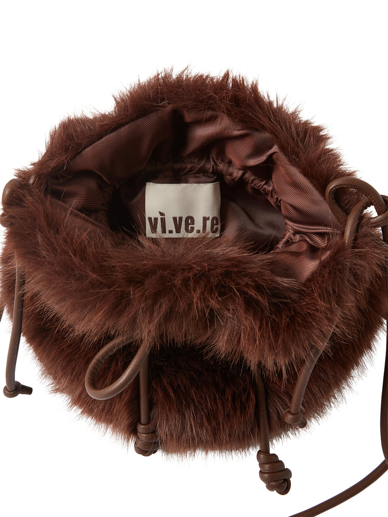 Vivere Manon Fur Bag - Brown
