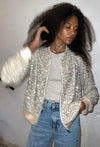Never Fully Dressed Sequin Bomber - Silver