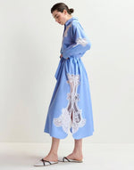 Essentiel Antwerp Haze Lace Panelled Dress - Aqua Blue