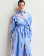Essentiel Antwerp Haze Lace Panelled Dress - Aqua Blue