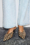 Never Fully Dressed Leopard Heel Mules