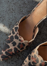 Never Fully Dressed Denim Scallop City Mules - Leopard