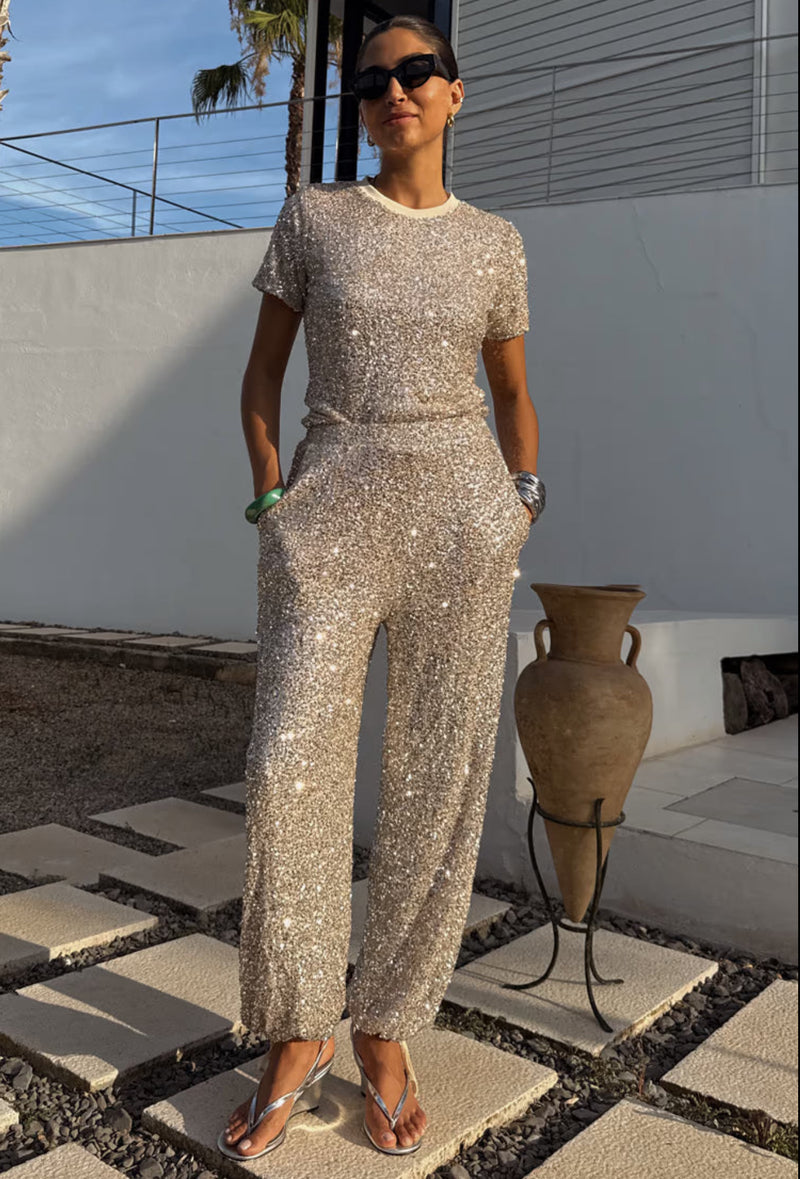 Never Fully Dressed Sequin Trousers - Silver