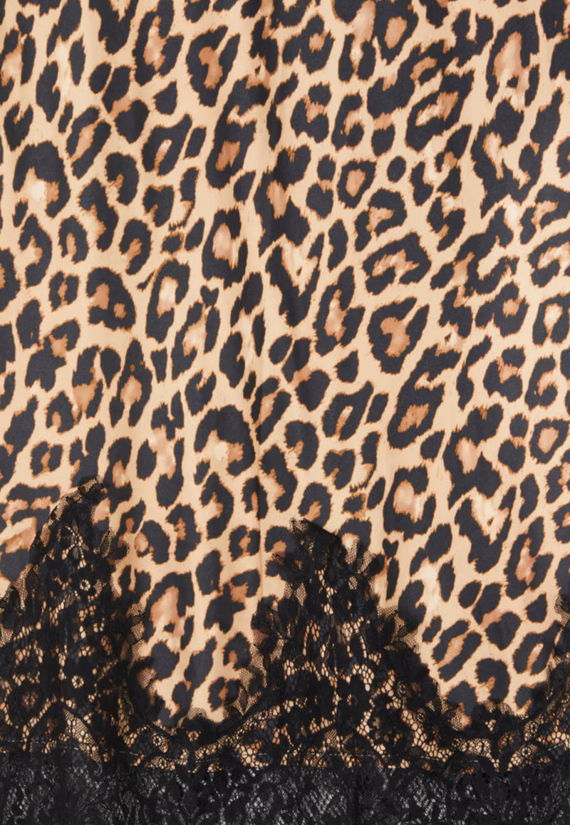 Never Fully Dressed Leopard Lace Maeva Midi Skirt - Leopard