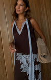Never Fully Dressed Lace Top - Chocolate/Blue