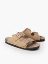 Genuins Honolulu Lead Velour Sandal - Almond