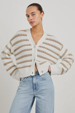 Rails Geneva Stripe Cardigan - Ivory Oat
