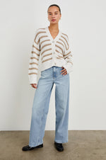 Rails Geneva Stripe Cardigan - Ivory Oat