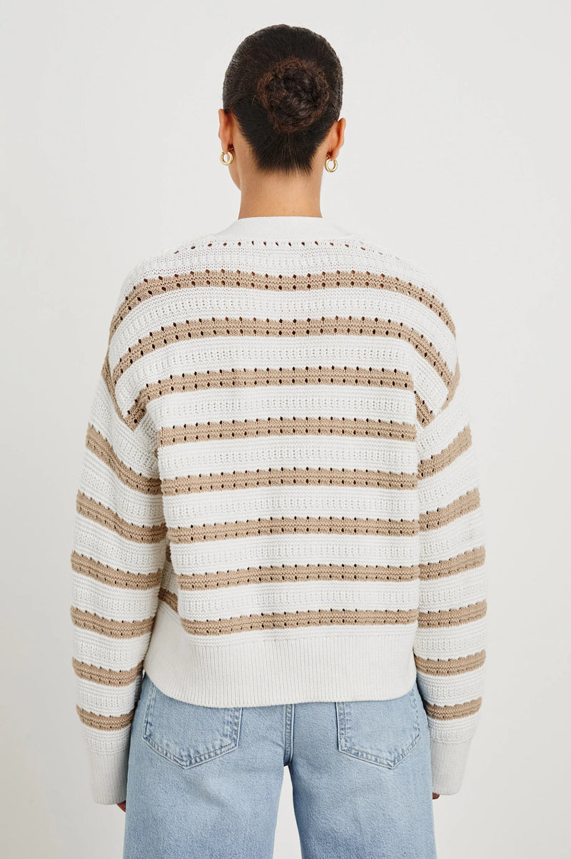 Rails Geneva Stripe Cardigan - Ivory Oat