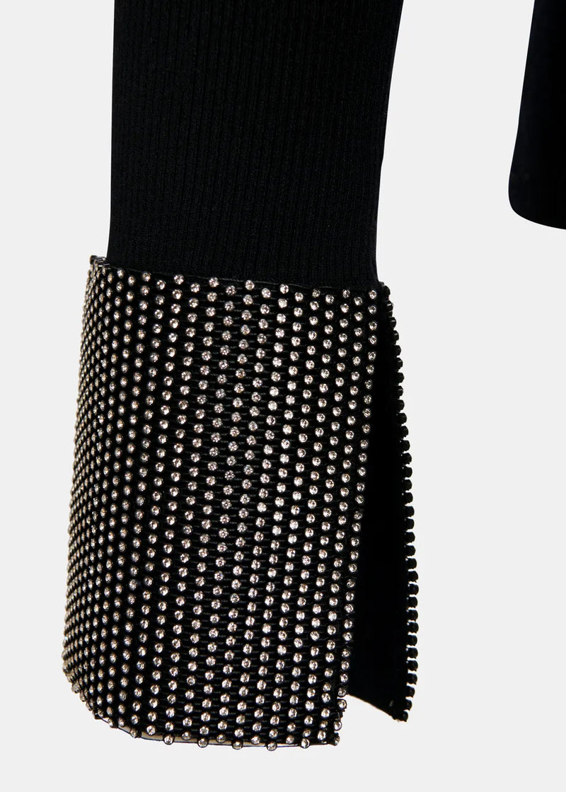 Essentiel Antwerp Gomi Pullover With Rhinestone-Embellished Cuffs - 25 Year Exclusive - Black