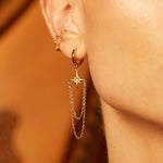 Scream Pretty Chain Drop Hoop Earrings - Gold Plated