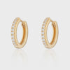 Scream Pretty Large Huggie Earrings With Clear Stones - Gold
