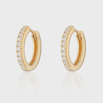 Scream Pretty Large Huggie Earrings With Clear Stones - Gold