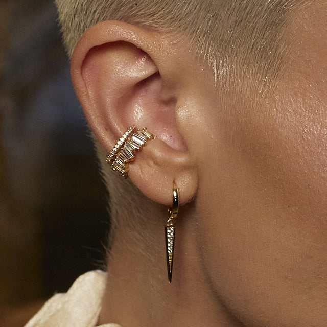 Scream Pretty Slim Sparkling Single Ear Cuff - Gold