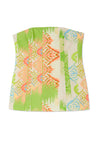 Never Fully Dressed Abstract Sol Bandeau Top - Green