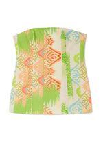 Never Fully Dressed Abstract Sol Bandeau Top - Green