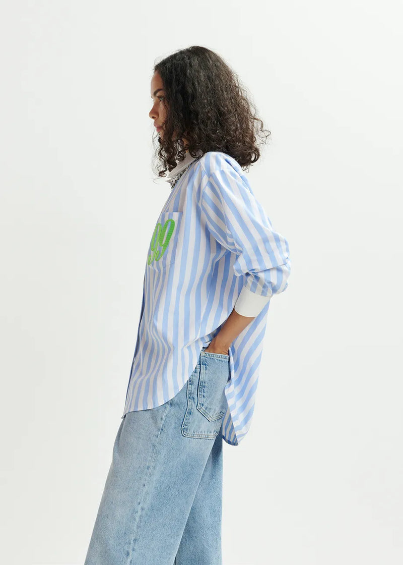 Essentiel Antwerp Halibut Striped Shirt - Blue/White/Green