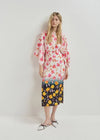 Essentiel Antwerp Hermione Floral Midi Dress - Black/Off White/Pink