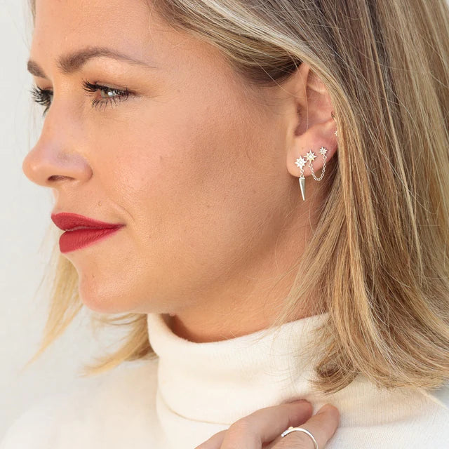 Scream Pretty Hannah Martin Interstellar Chained Star Stud Earring - Sterling Silver