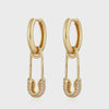 Scream Pretty Hannah Martin Safety Pin Charm Hoop Earrings - Gold