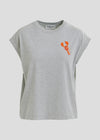 Essentiel Antwerp Hobster T-Shirt - Grey/Orange Embroidery