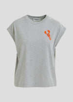 Essentiel Antwerp Hobster T-Shirt - Grey/Orange Embroidery