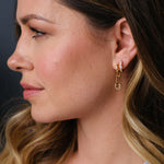 Scream Pretty Hannah Martin Safety Pin Charm Hoop Earrings - Gold