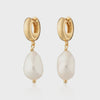 Scream Pretty Hannah Martin Baroque Pearl Huggie Earrings - Gold