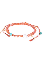 Mishky Trenza Long Necklace - Coral/Multi