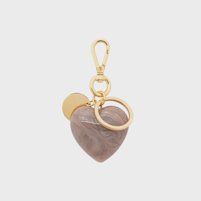 Vanessa Baroni Heart Key Chain Charm - Biancone Marble