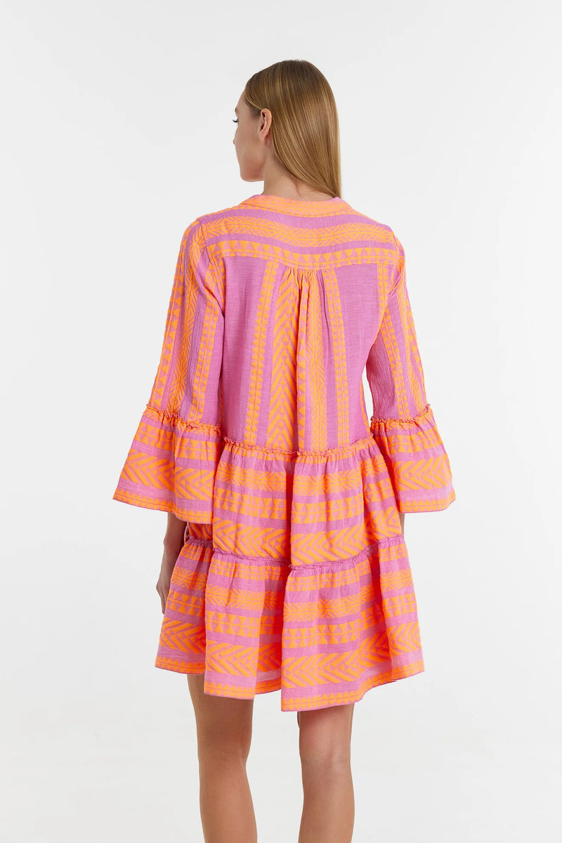 Devotion Twins Ella Dress - Orange/Fushia