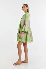 Devotion Twins Ella Dress - Green/Pink