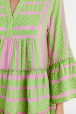 Devotion Twins Ella Dress - Green/Pink
