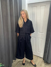 Emin + Paul Ultra Wide Leg Trousers- Navy