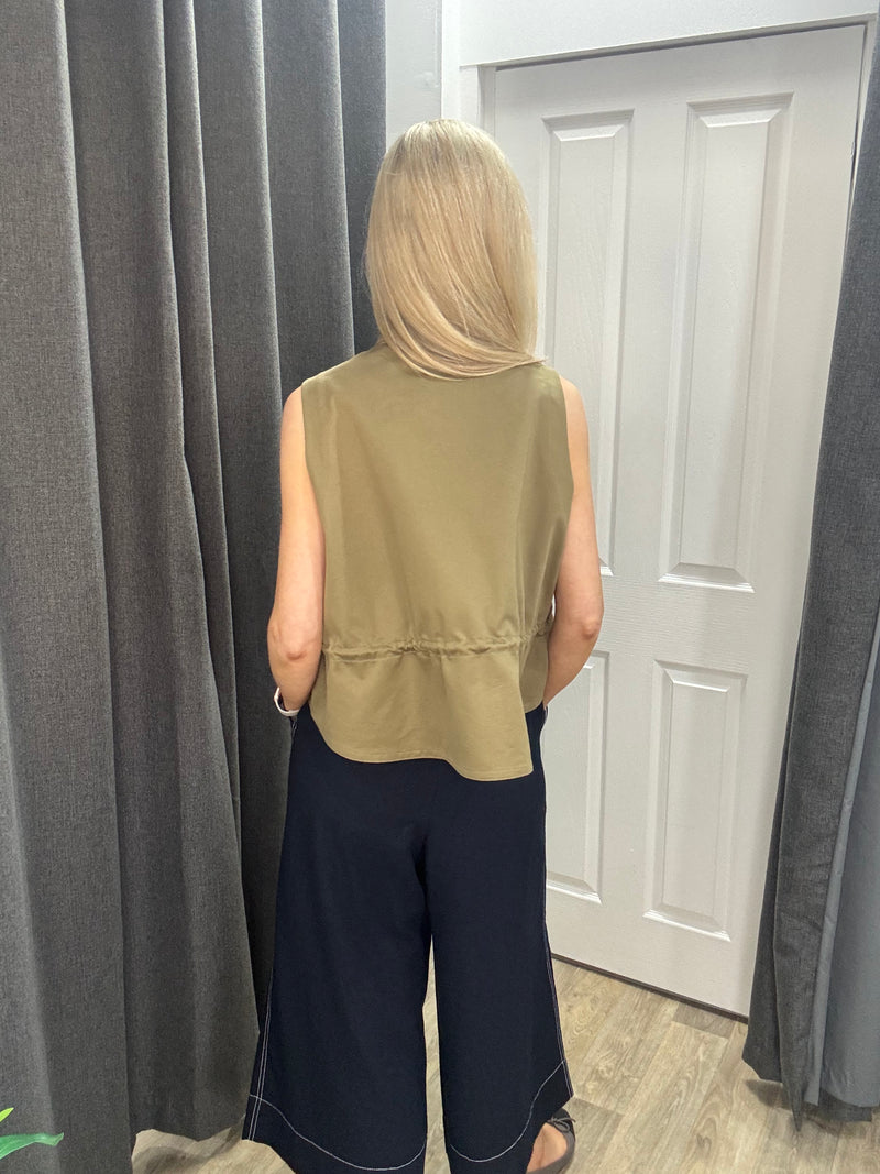 Emin + Paul Utility Vest Jacket - Khaki