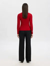 Selected Femme Helen Long Sleeve Button Knit - Equestrian Red