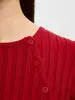 Selected Femme Helen Long Sleeve Button Knit - Equestrian Red