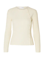 Selected Femme Helen Long Sleeve Button Knit - Birch