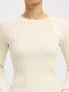 Selected Femme Helen Long Sleeve Button Knit - Birch