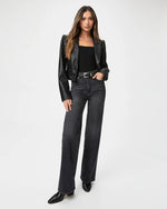 Paige Sasha Wide Leg Jean - Viper Black Distressed