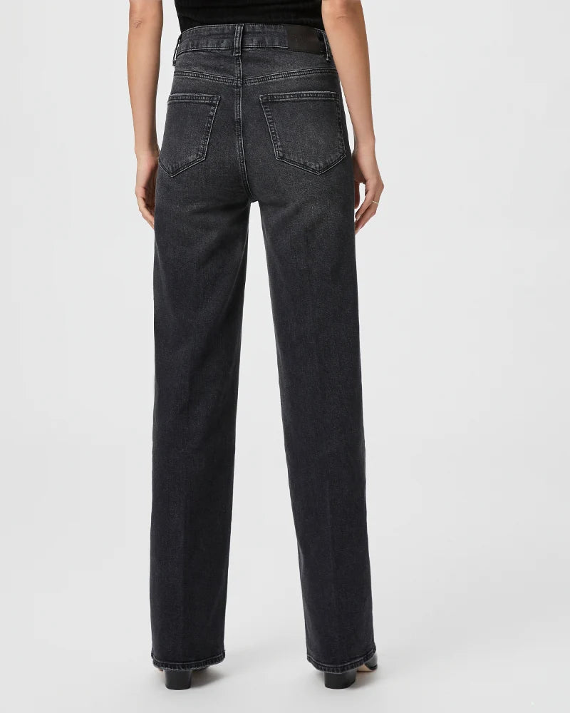 Paige Sasha Wide Leg Jean - Viper Black Distressed