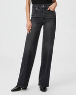 Paige Sasha Wide Leg Jean - Viper Black Distressed