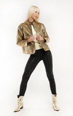 Wild Isaac Metallic Quilted Jacket - Gold / Black
