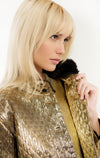 Wild Isaac Metallic Quilted Jacket - Gold / Black